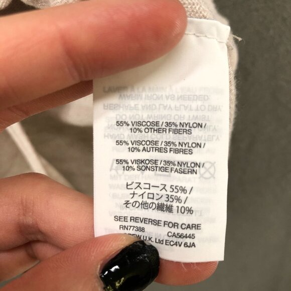 Madewell Long Sleeve Tie Front T Shirt Womens S Sheer V-neck Cream Lightweight - Picture 11 of 11